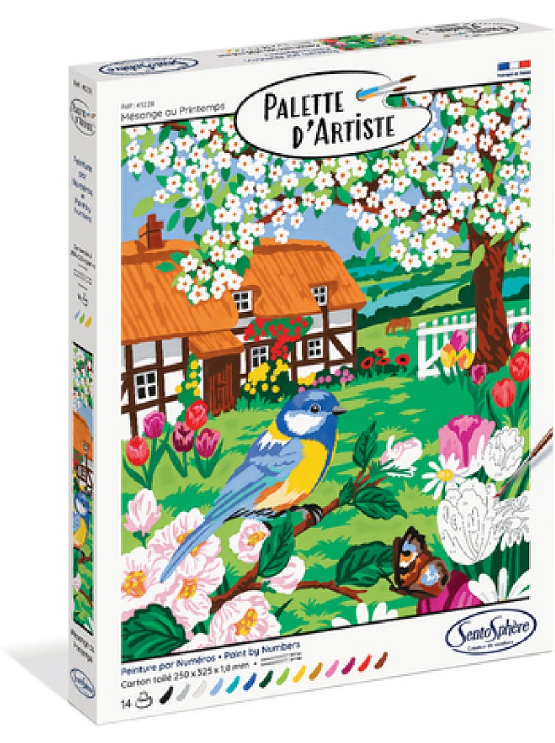 Palette d'artiste - mésange au printemps Vert - Kiabi