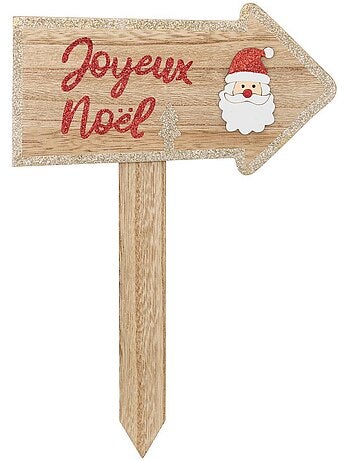 Pancarte joyeux noël en bois h. 30 cm