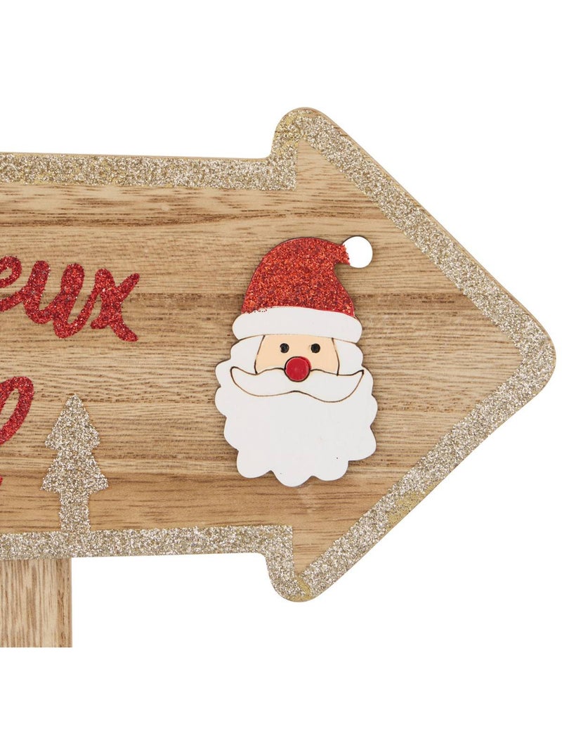 Pancarte joyeux noël en bois h. 30 cm Beige - Kiabi