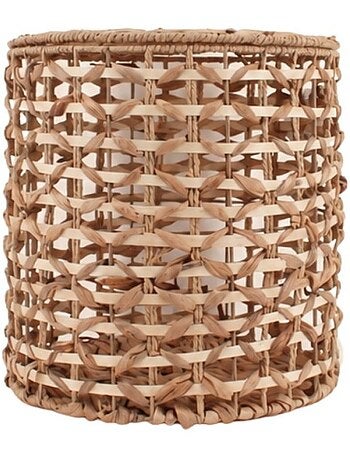 Panier à couvercle en jacinthe d'eau tressée 36cm