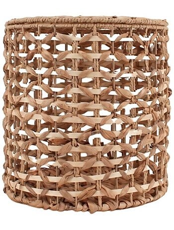 Panier à couvercle en jacinthe d'eau tressée 40cm