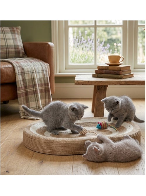 Panier a griffer ovale pour chat avec balle - Kiabi Panier a griffer ovale pour chat avec balle - Kiabi