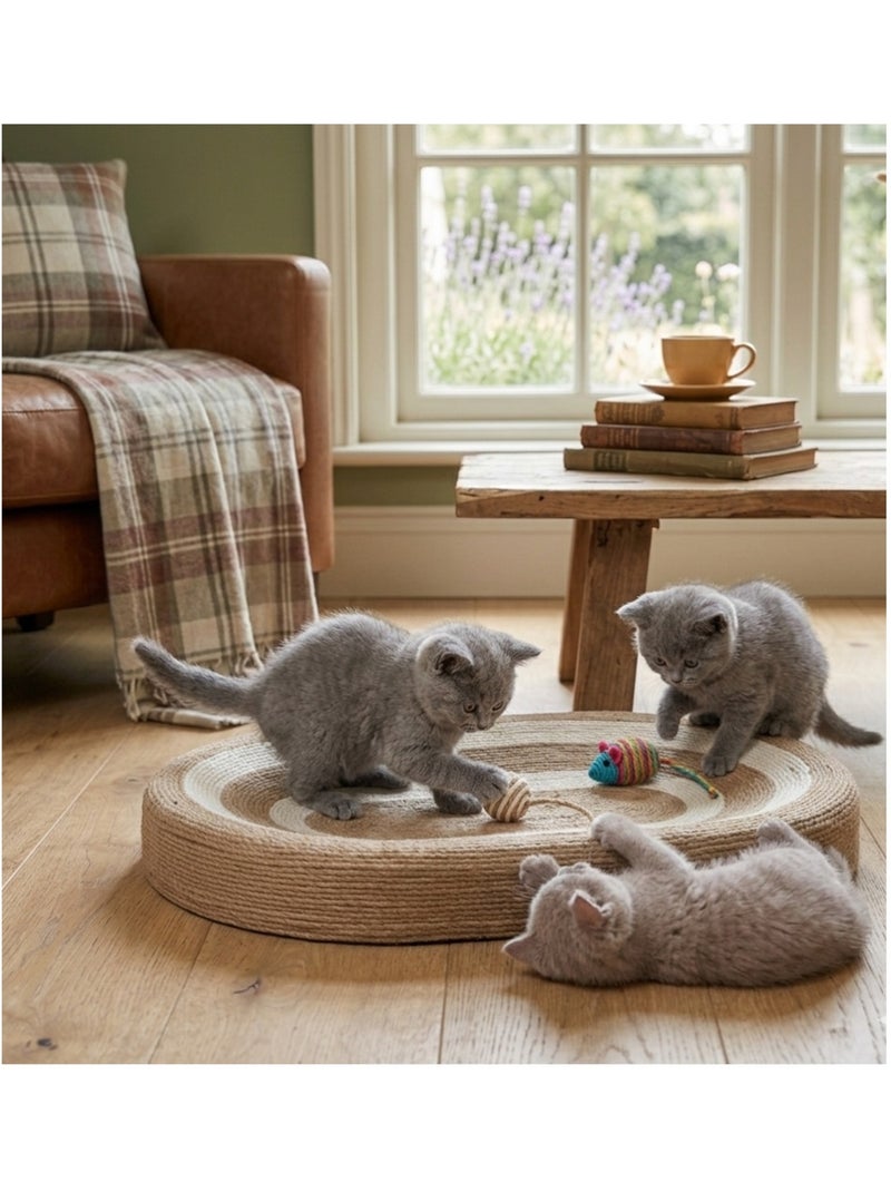 Panier a griffer ovale pour chat avec balle Marron - Kiabi