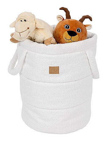 Panier à jouets pour bébé – Boucle- BLANC SALE