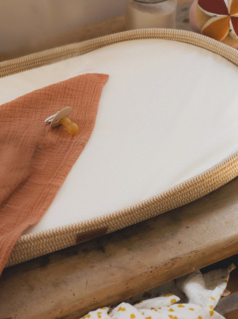 Panier à langer tressé avec matelas Beige - Kiabi