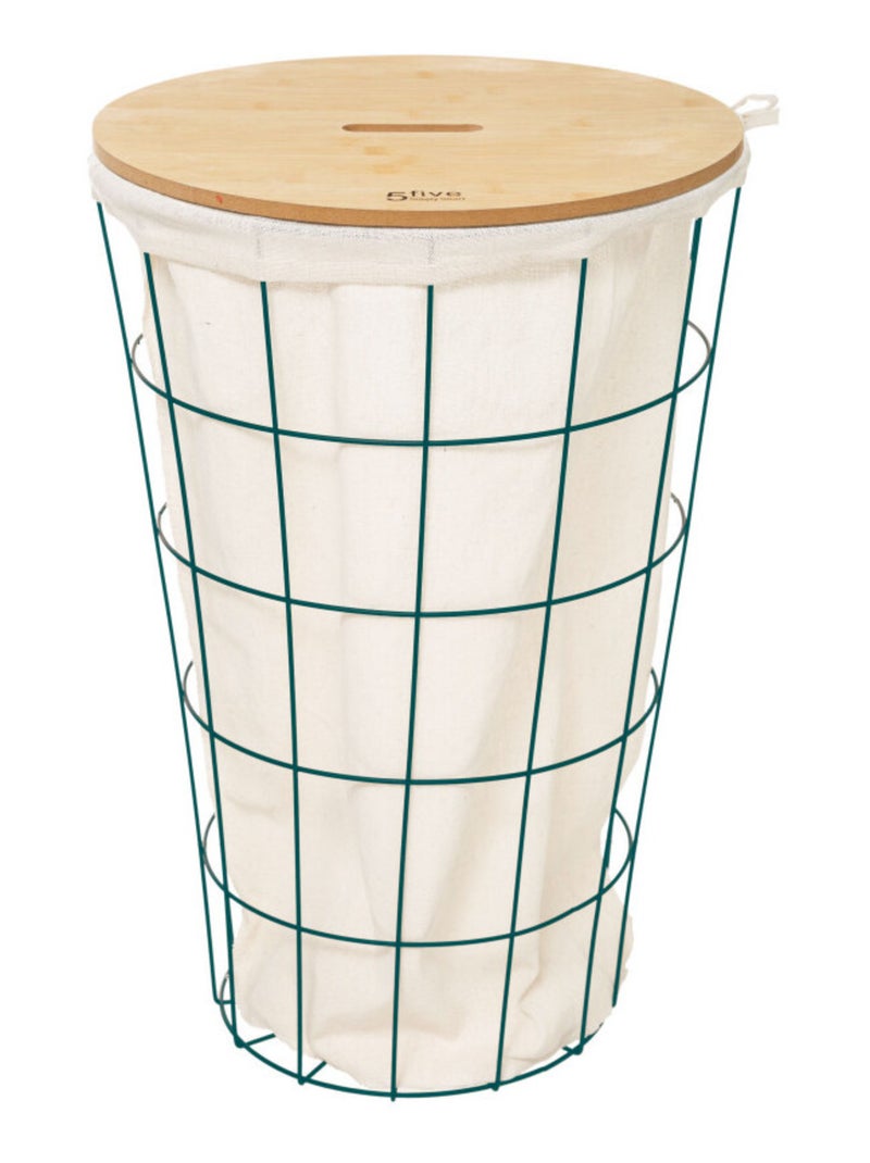 Panier à linge - Atmosphera Bleu pétrole - Kiabi