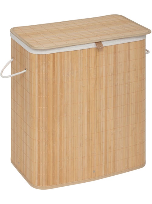 Panier à linge 100L double en bambou - Kiabi
