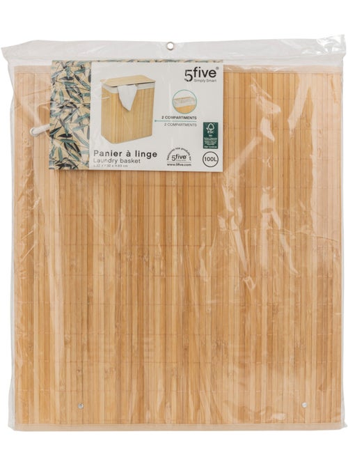 Panier à linge 100L double en bambou - Kiabi