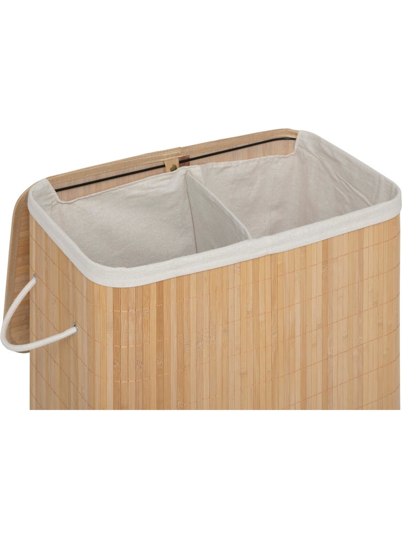 Panier à linge 100L double en bambou Marron - Kiabi