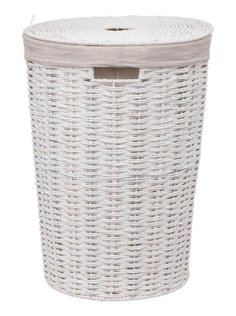 Panier à linge 40L rond Costa blanc Blanc - Kiabi