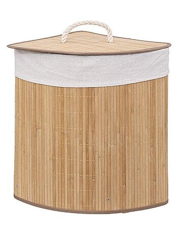 Panier à linge 48L angle bambou