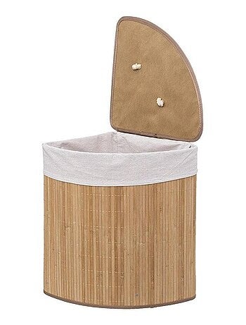 Panier à linge 48L angle bambou