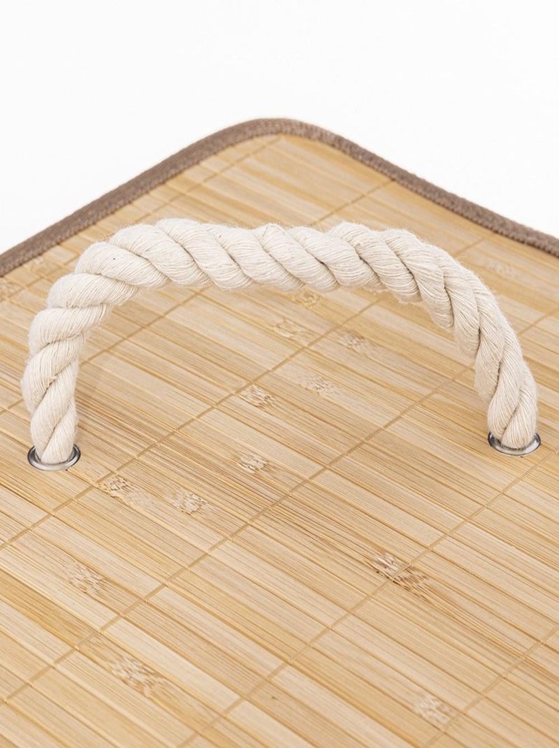 Panier à linge 48L angle bambou Beige - Kiabi