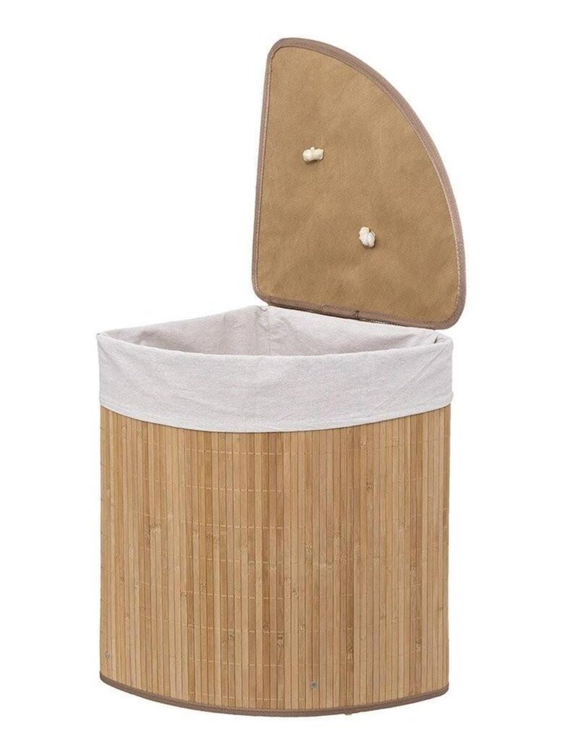 Panier à linge 48L angle bambou Beige - Kiabi