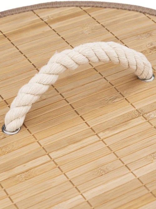 Panier à linge 48L rond bambou - Kiabi