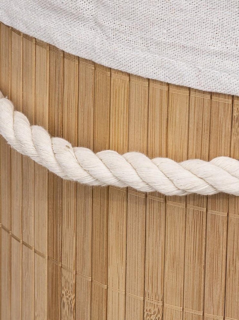 Panier à linge 48L rond bambou Beige - Kiabi