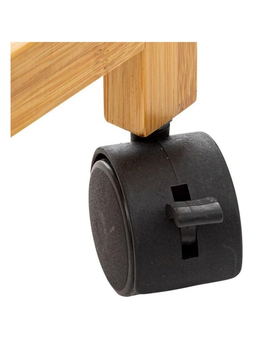 Panier à linge 52L sur roulettes bambou - Kiabi