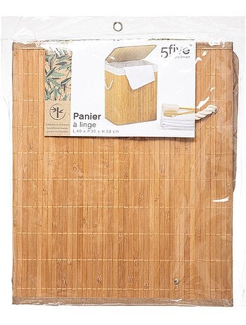 Panier à linge 60L en bambou avec anse