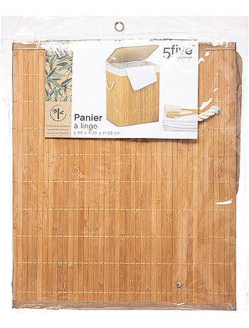 Panier à linge 60L en bambou avec anse