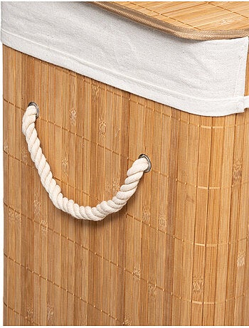 Panier à linge 60L en bambou avec anse