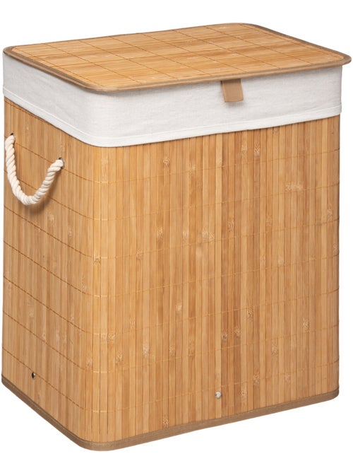 Panier à linge 60L en bambou avec anse - Kiabi Panier à linge 60L en bambou avec anse - Kiabi