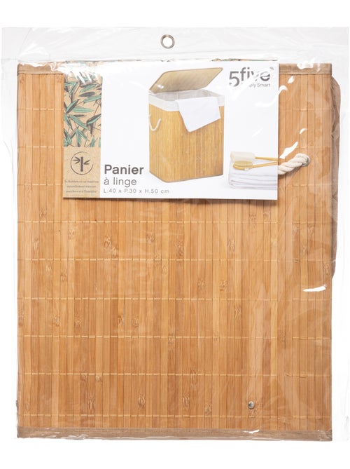 Panier à linge 60L en bambou avec anse - Kiabi Panier à linge 60L en bambou avec anse - Kiabi