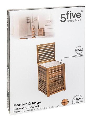 Panier à linge 65L bois acacia