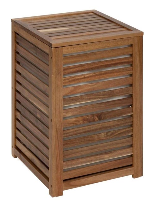 Panier à linge 65L bois acacia - Kiabi Panier à linge 65L bois acacia - Kiabi