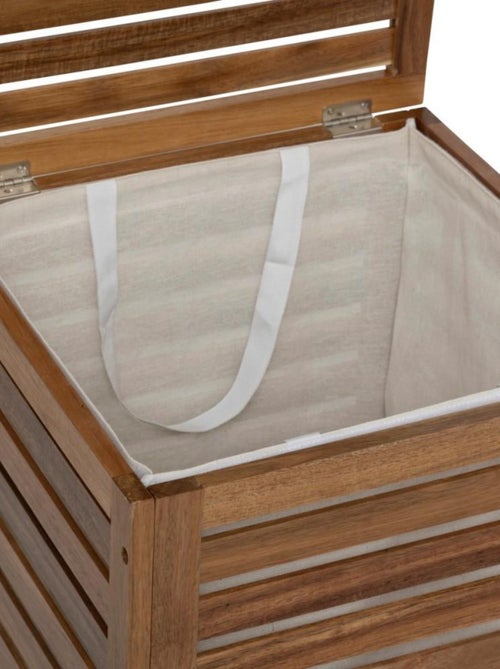 Panier à linge 65L bois acacia - Kiabi Panier à linge 65L bois acacia - Kiabi