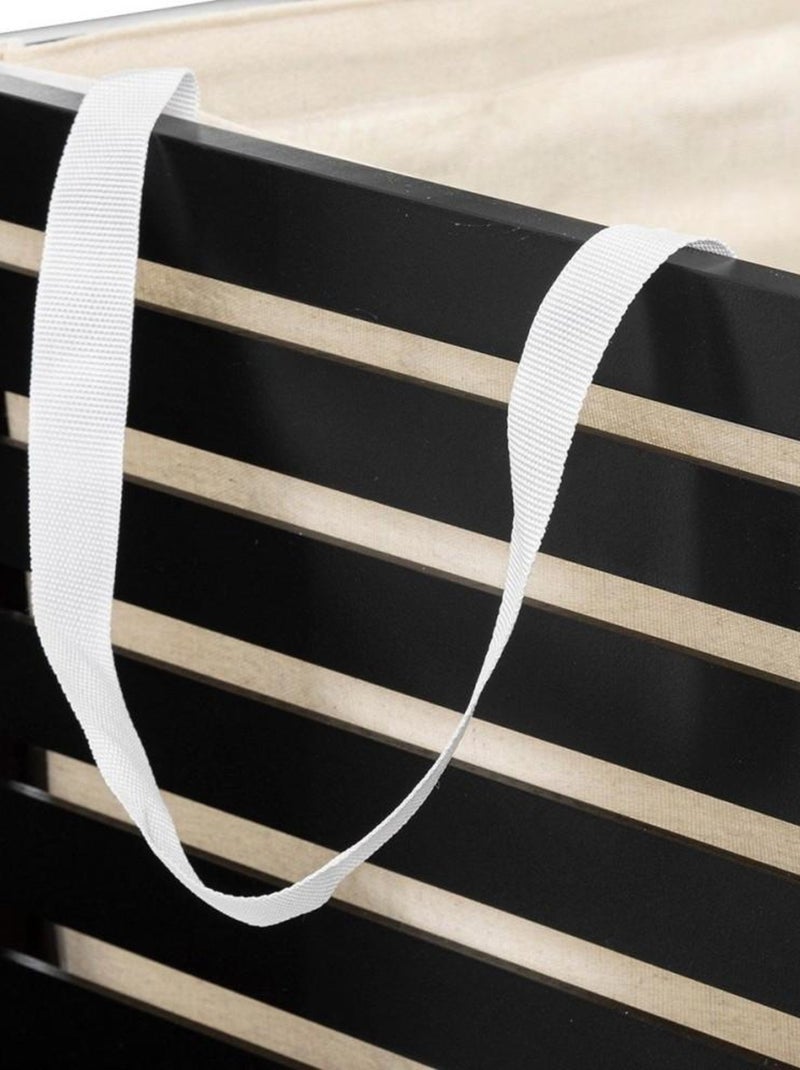 Panier à linge 65L bois noir Noir - Kiabi