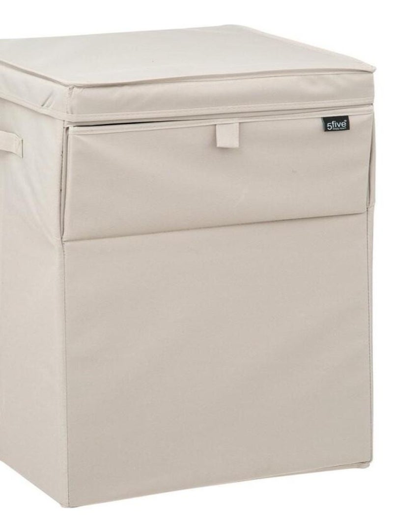 Panier à linge 65L empilable lin Beige - Kiabi