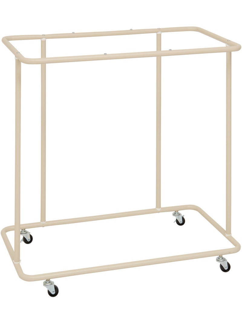 Panier à linge à roulettes 3 compartiments LINEA Beige - Kiabi
