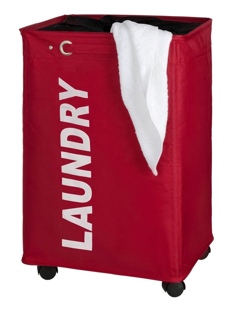 Panier à linge à roulettes grand modèle CORNO Rouge - Kiabi