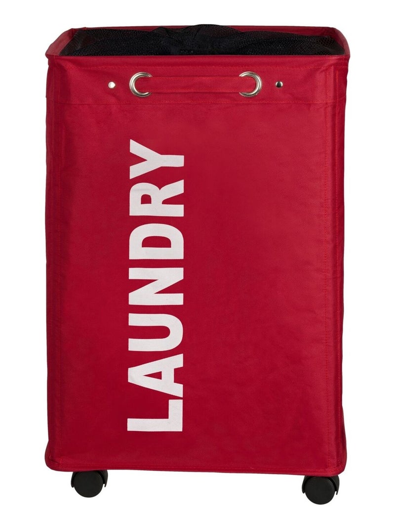Panier à linge à roulettes grand modèle CORNO Rouge - Kiabi