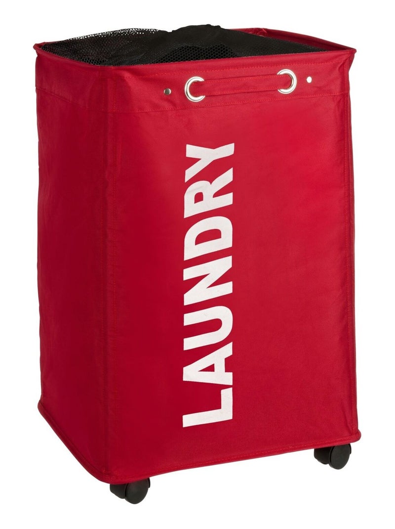 Panier à linge à roulettes grand modèle CORNO Rouge - Kiabi