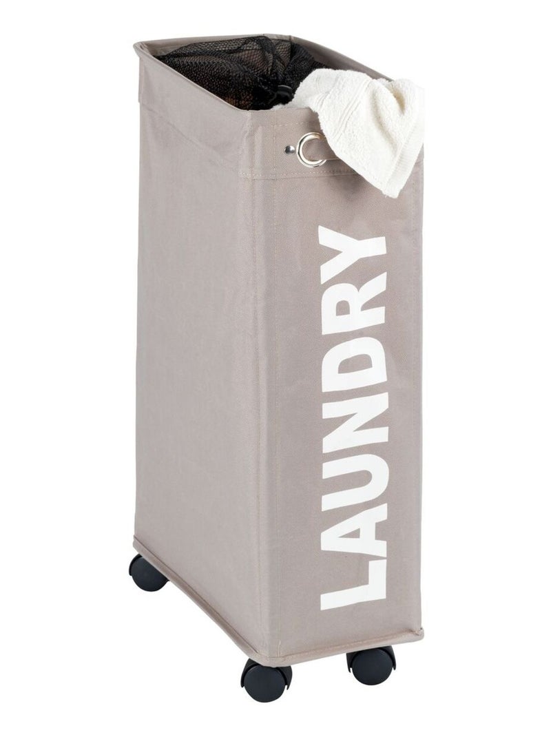 Panier à linge à roulettes petit modèle CORNO Taupe - Kiabi