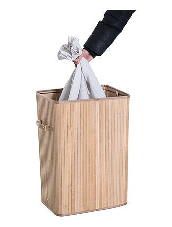 Panier à linge bambou beige