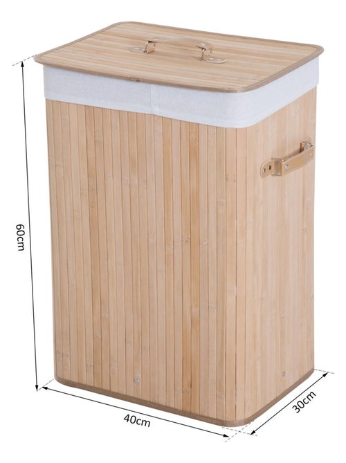 Panier à linge bambou beige - Kiabi