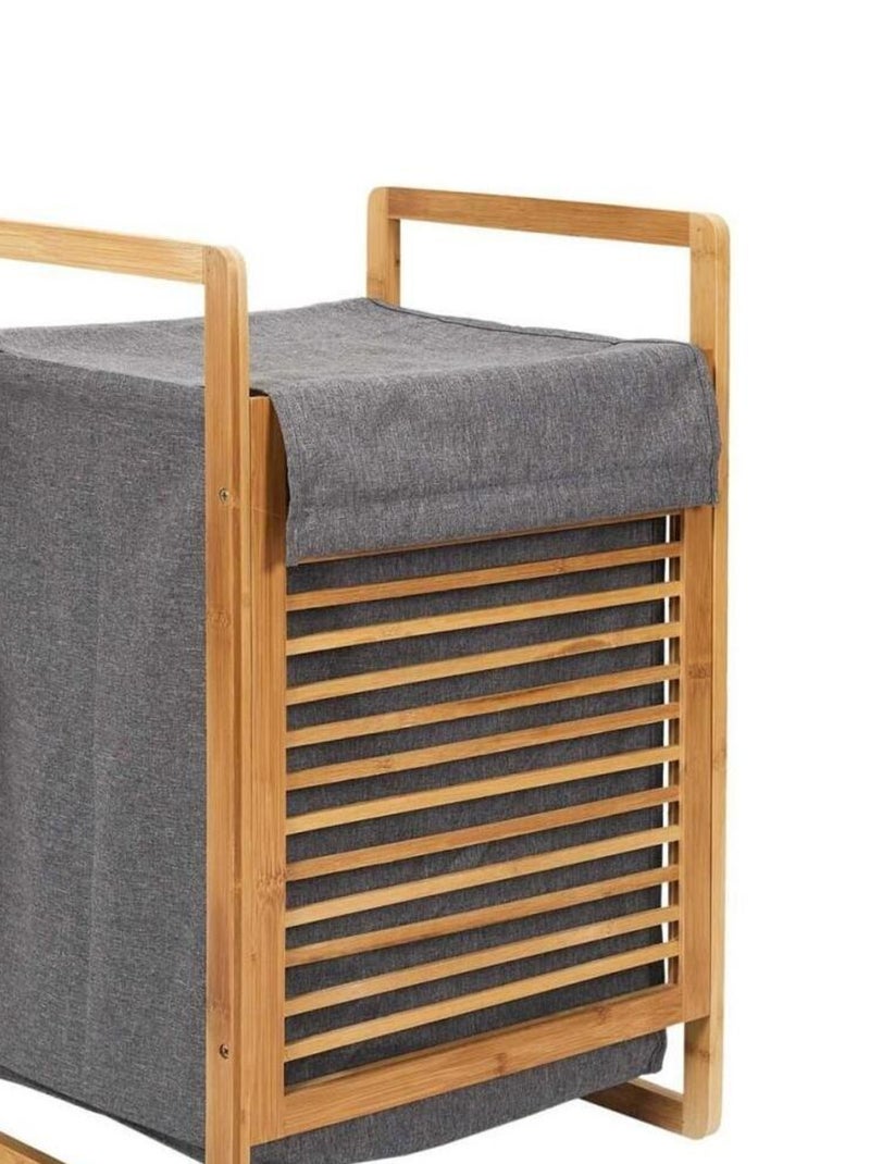 Panier à linge bambou Gris - Kiabi