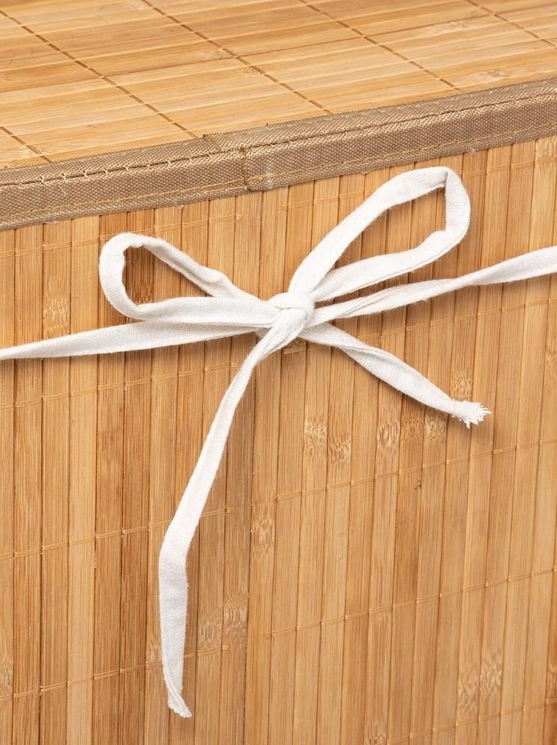 Panier à linge bambou naturel Beige - Kiabi