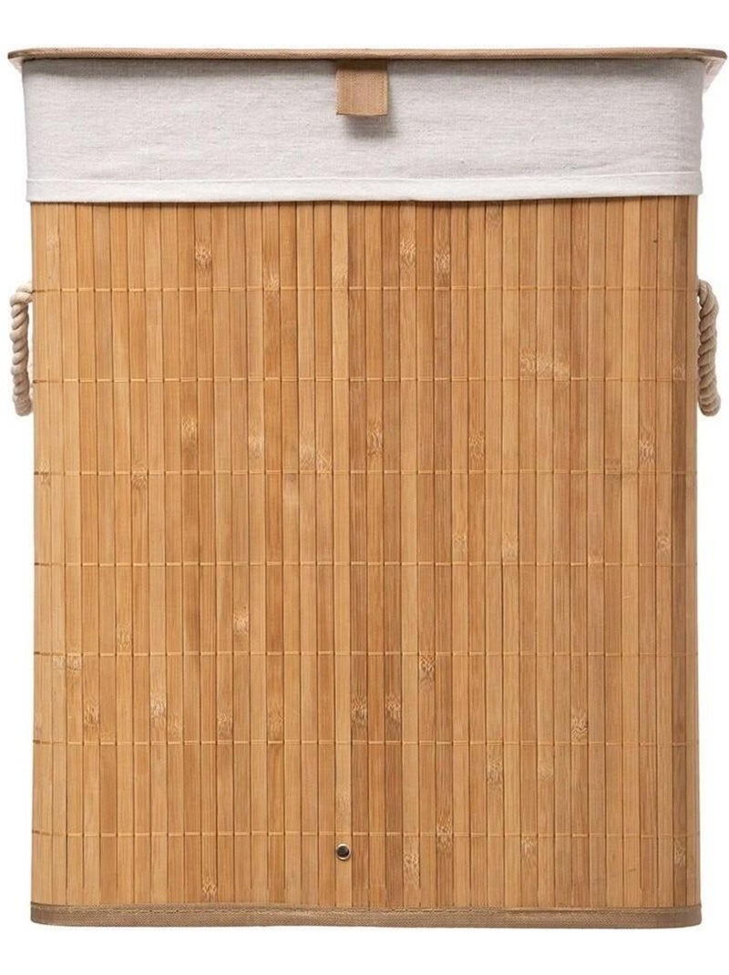 Panier à linge bambou naturel Beige - Kiabi