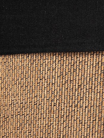 Panier à linge d'angle 48L bambou et tissu