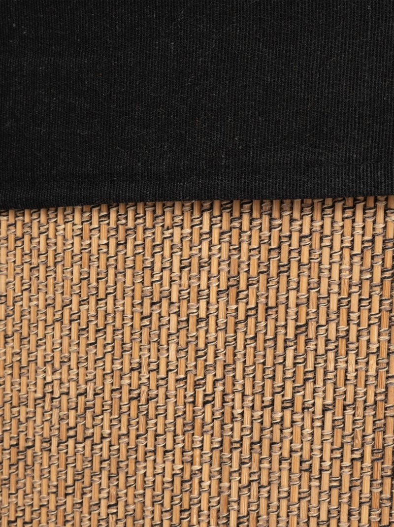 Panier à linge d'angle 48L bambou et tissu Noir - Kiabi