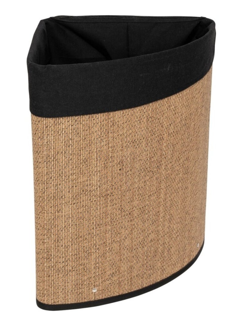 Panier à linge d'angle 48L en bambou Beige - Kiabi