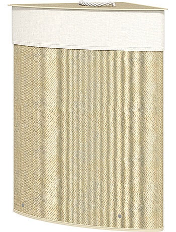 Panier à linge d'angle bambou 55l