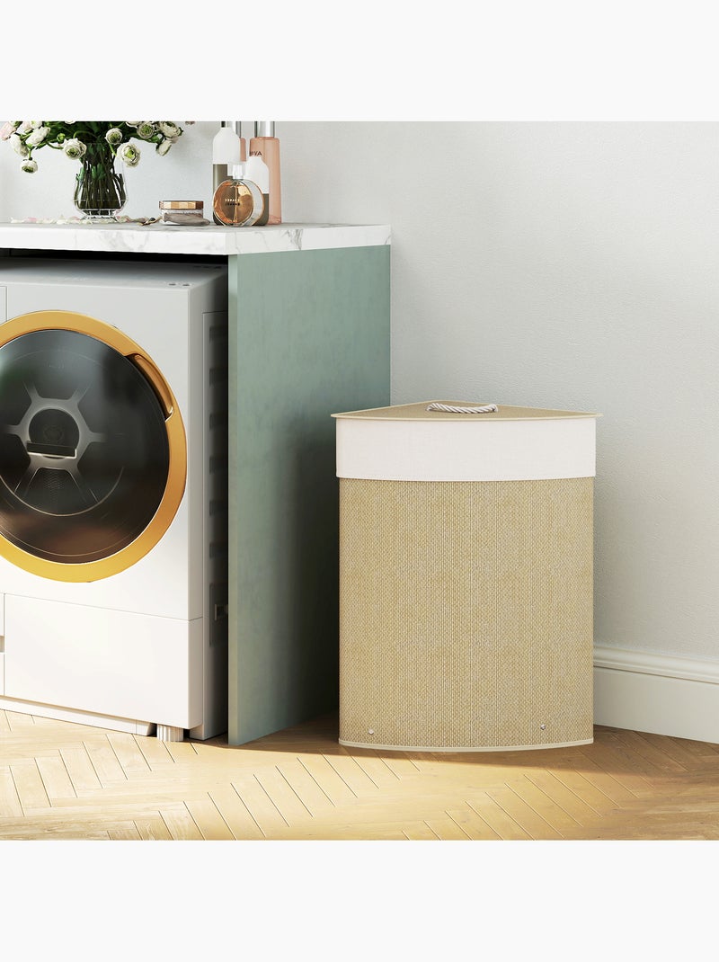 Panier à linge d'angle bambou 55l Beige - Kiabi