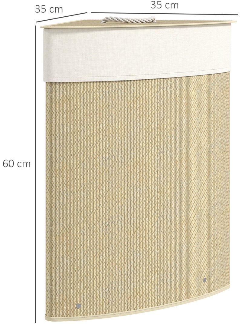 Panier à linge d'angle bambou 55l Beige - Kiabi
