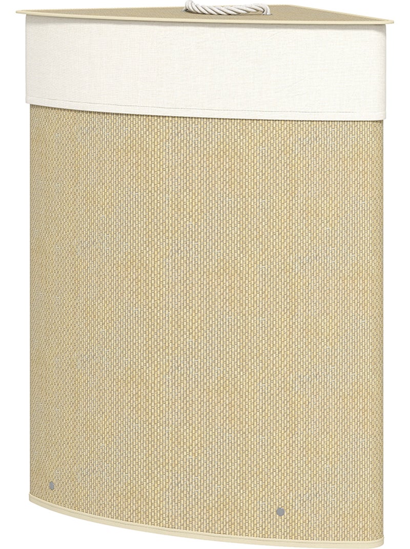 Panier à linge d'angle bambou 55l Beige - Kiabi