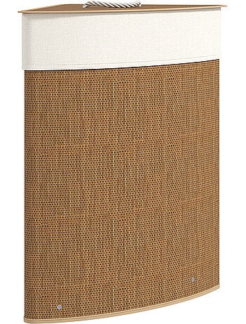 Panier à linge d'angle bambou 55l