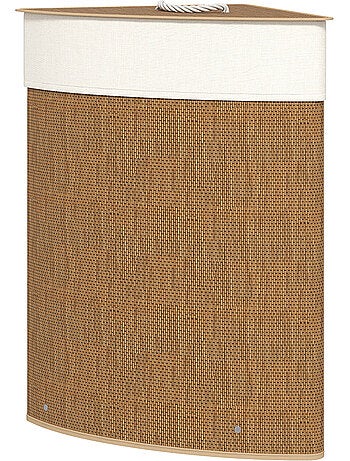 Panier à linge d'angle bambou 55l